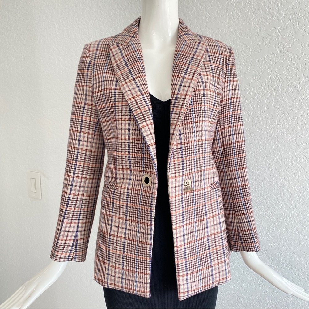 Sandro Plaid Toggle-Closure Blazer - Picture 9 of 15